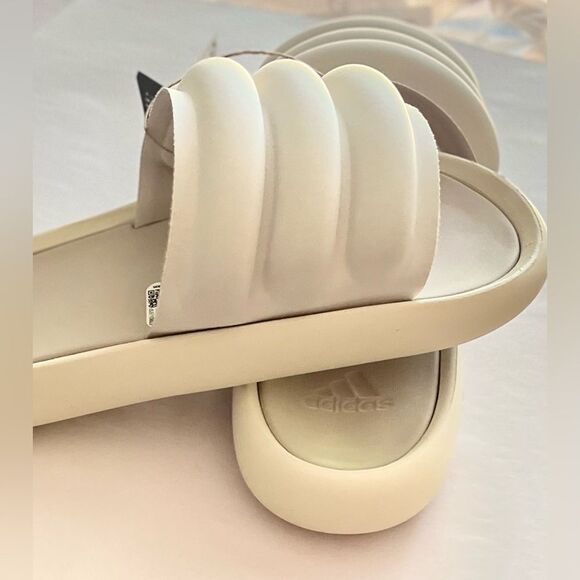 ADIDAS Adilette Zplaash Slides Women Size 10 Men Size 9 Beige Slip on Sandal NEW - Picture 6 of 9
